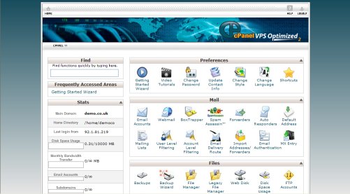 cpanel screen